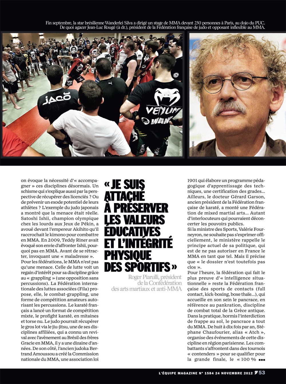 L'équipe magazine, 1584, Novembre 2012, Réserve française, MMA, pancrace
