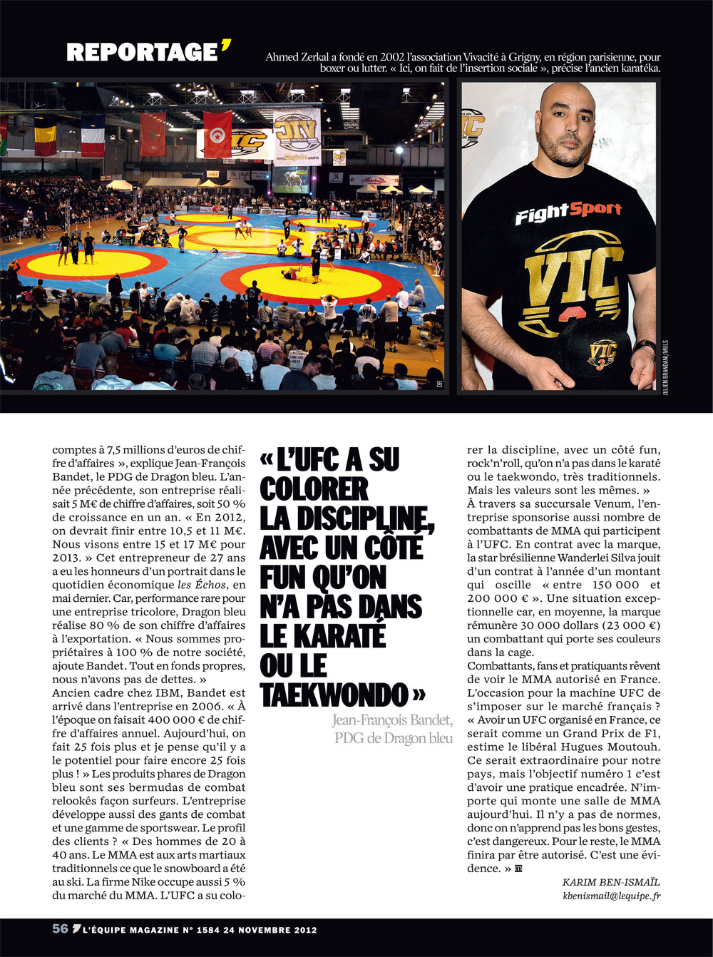 L'équipe magazine, 1584, Novembre 2012, Réserve française, MMA, pancrace