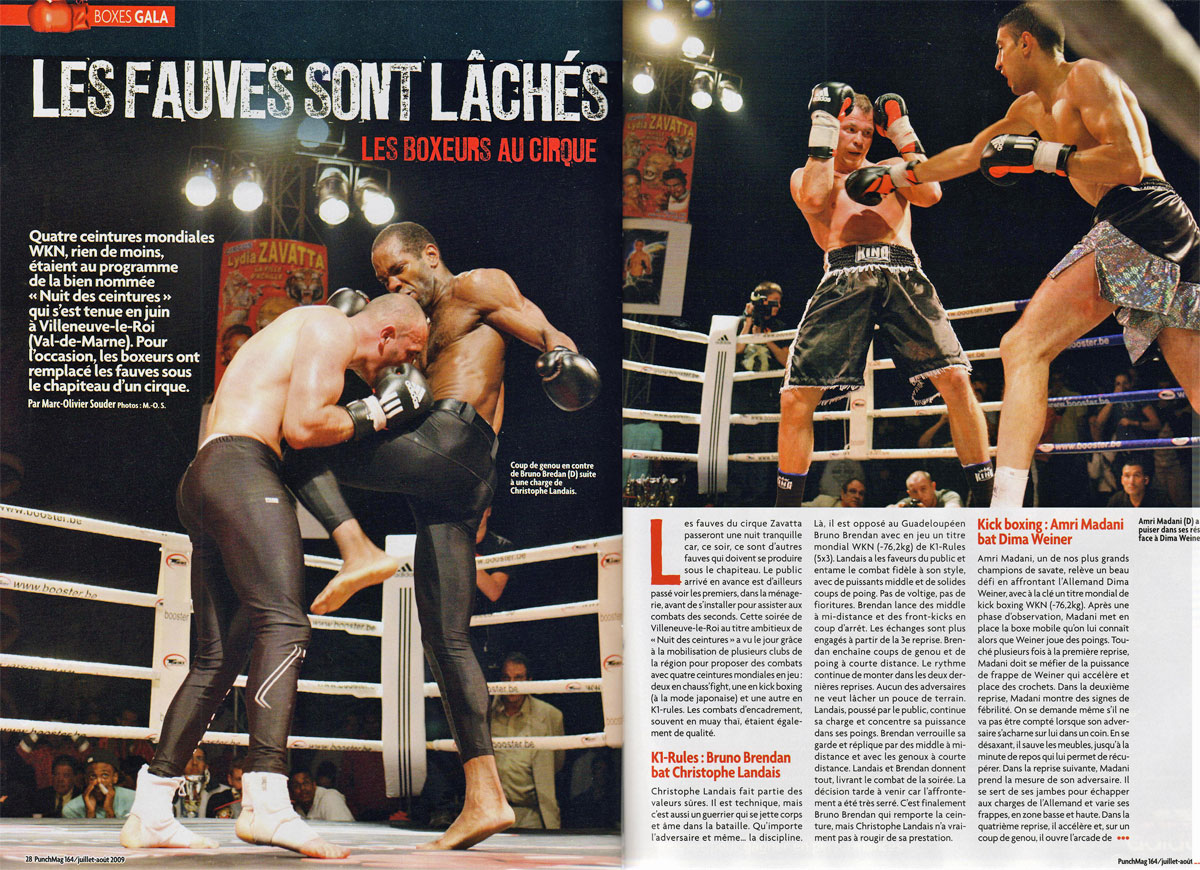 Punch Mag 164 Juillet-Aout 2009, Kick Boxing, K1, Amri Madani, Christophe Landais