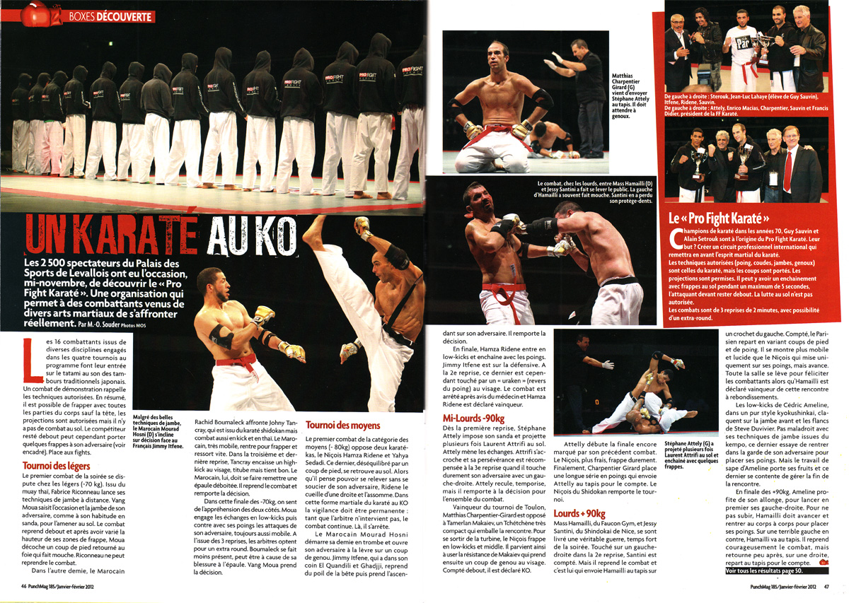 Punch Mag 185, Janvier-Février 2012, Pro Fight Karaté, Guy Sauvin, André Sétrouk