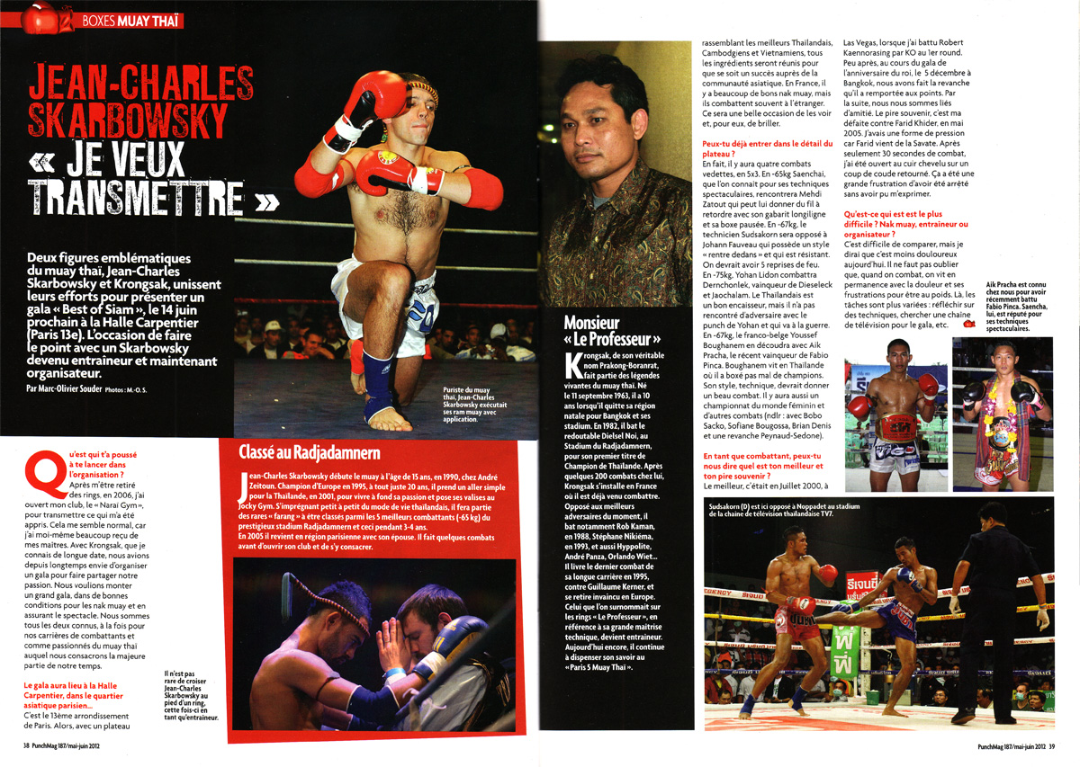 Punch Mag 187, Mai-Juin 2012, Muay Thaï, Best Of Siam, Jean-Charles Skarbowsky, Hakim Didda