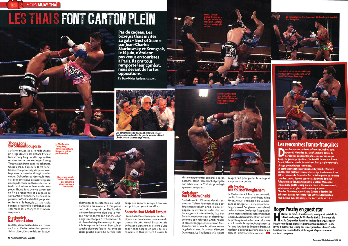 Punch Mag 188, Juillet-Aout 2012, Muay Thaï, Best Of Siam, Jean-Charles Skarbowsky, Hakim Didda